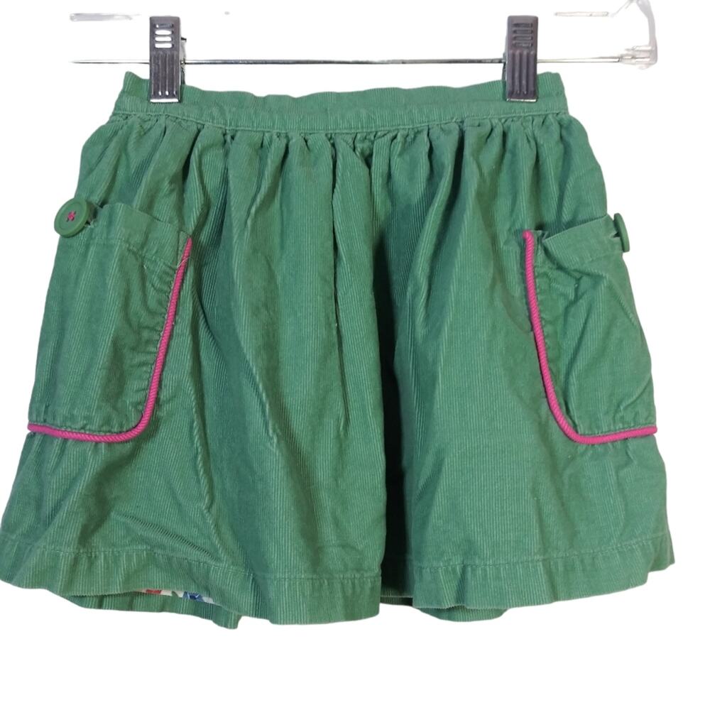 Mini Boden Green Fit & Flare Cotton Corduroy Skirt Spring Easter Size 3-4 Y